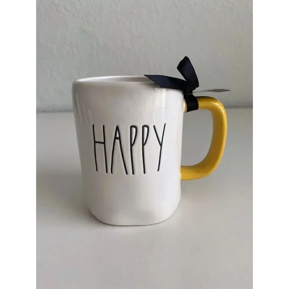 Rae Dunn Disney Princess HAPPY Mug‎ Snow White & The 7 Dwarfs Double Sided NEW